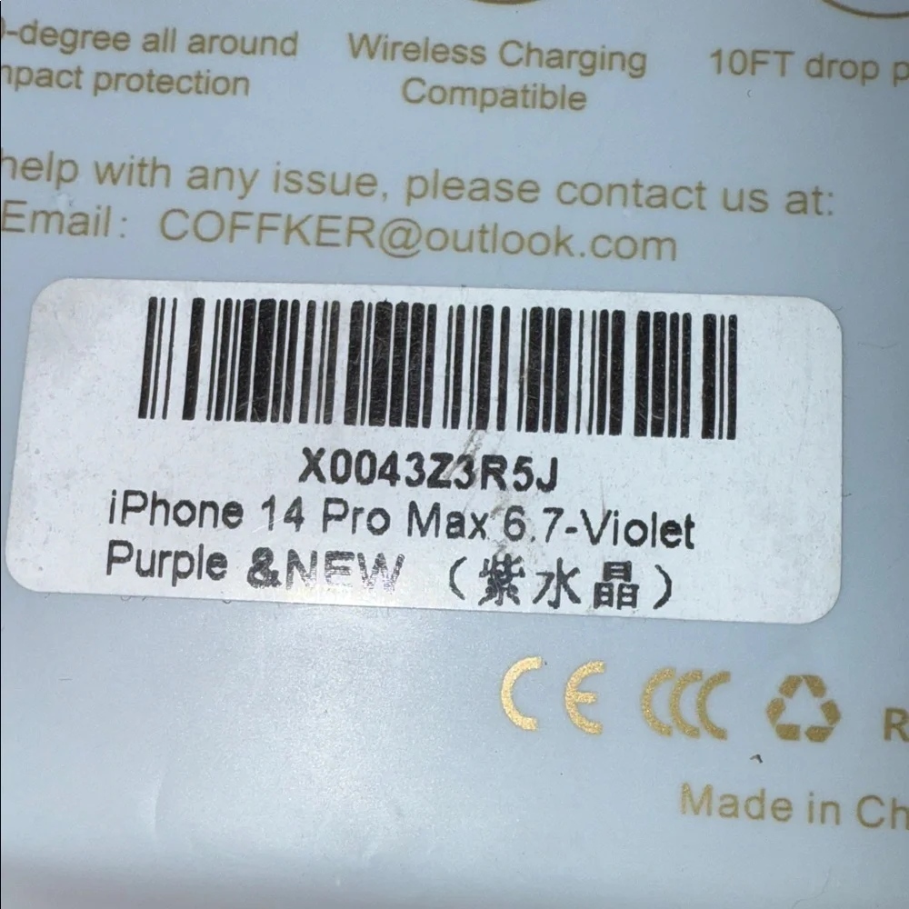 Coffker Purple Shockproof iPhone 14 Pro Max Case with Accessories